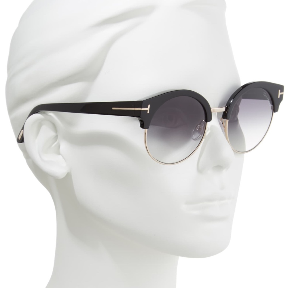 New TOM FORD Alissa Round Black Sunglasses - Picture 4 of 16